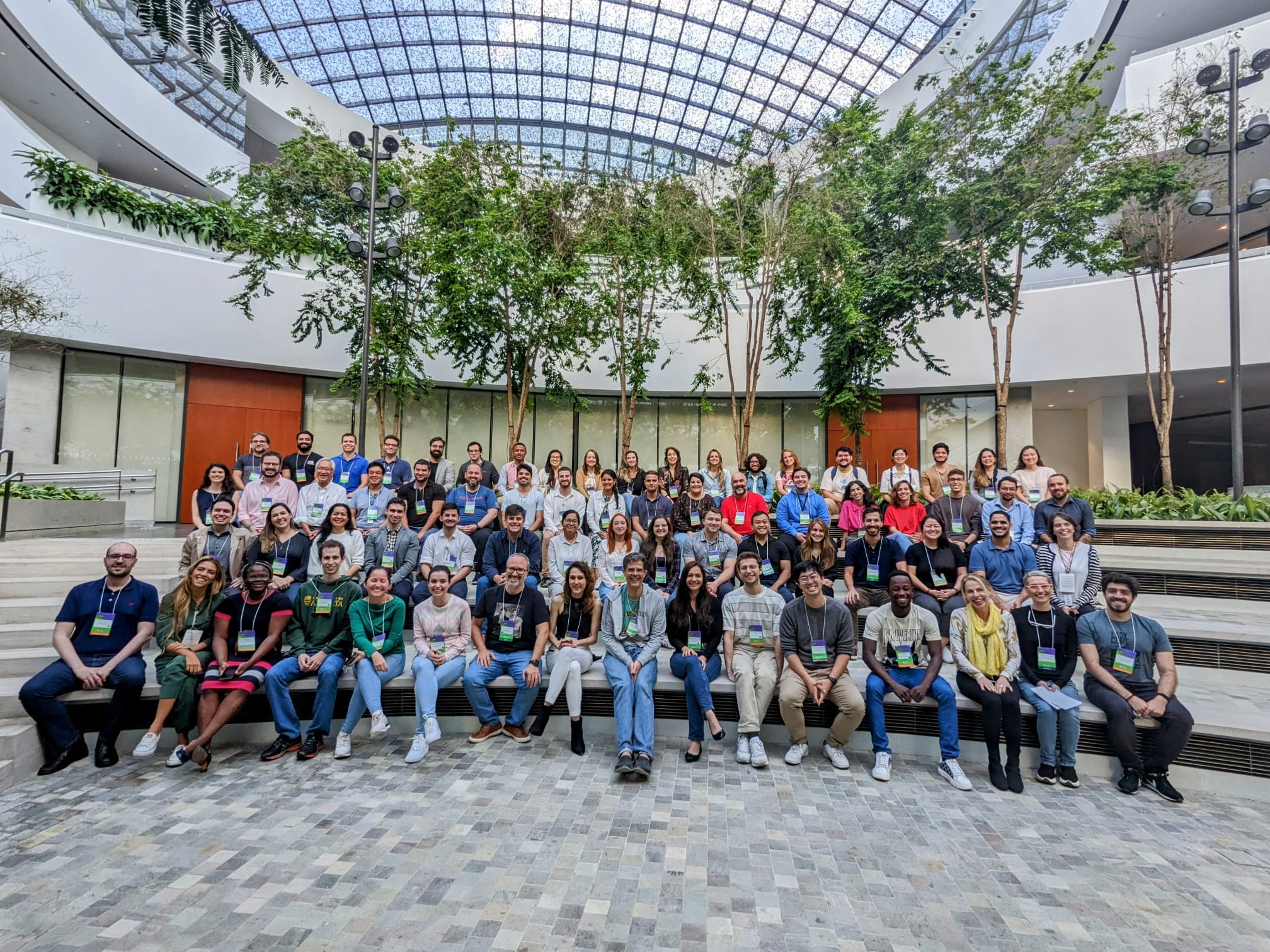 Datathon cohort gathered under the atrium